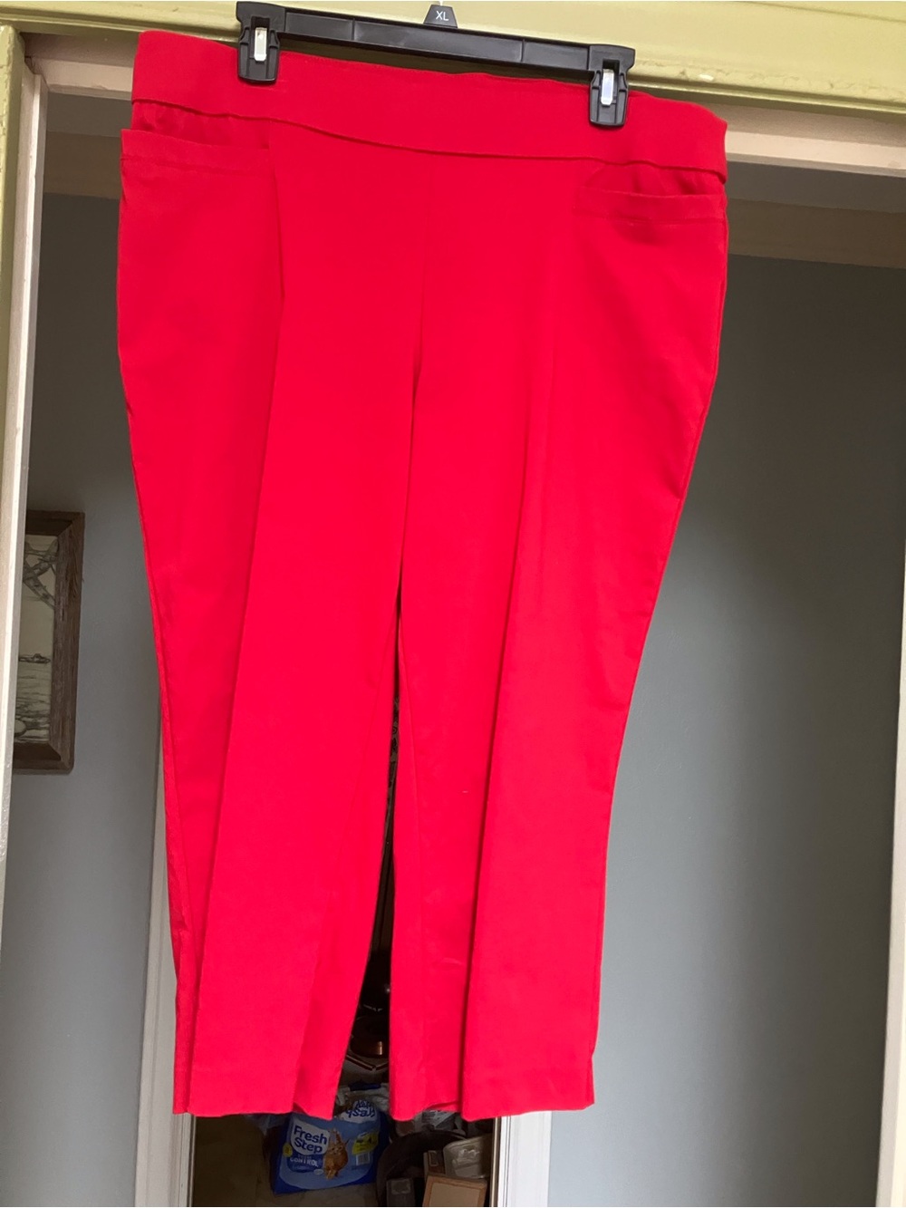Briggs New York Vibrant Red Cropped Pull-On Capri Pants
